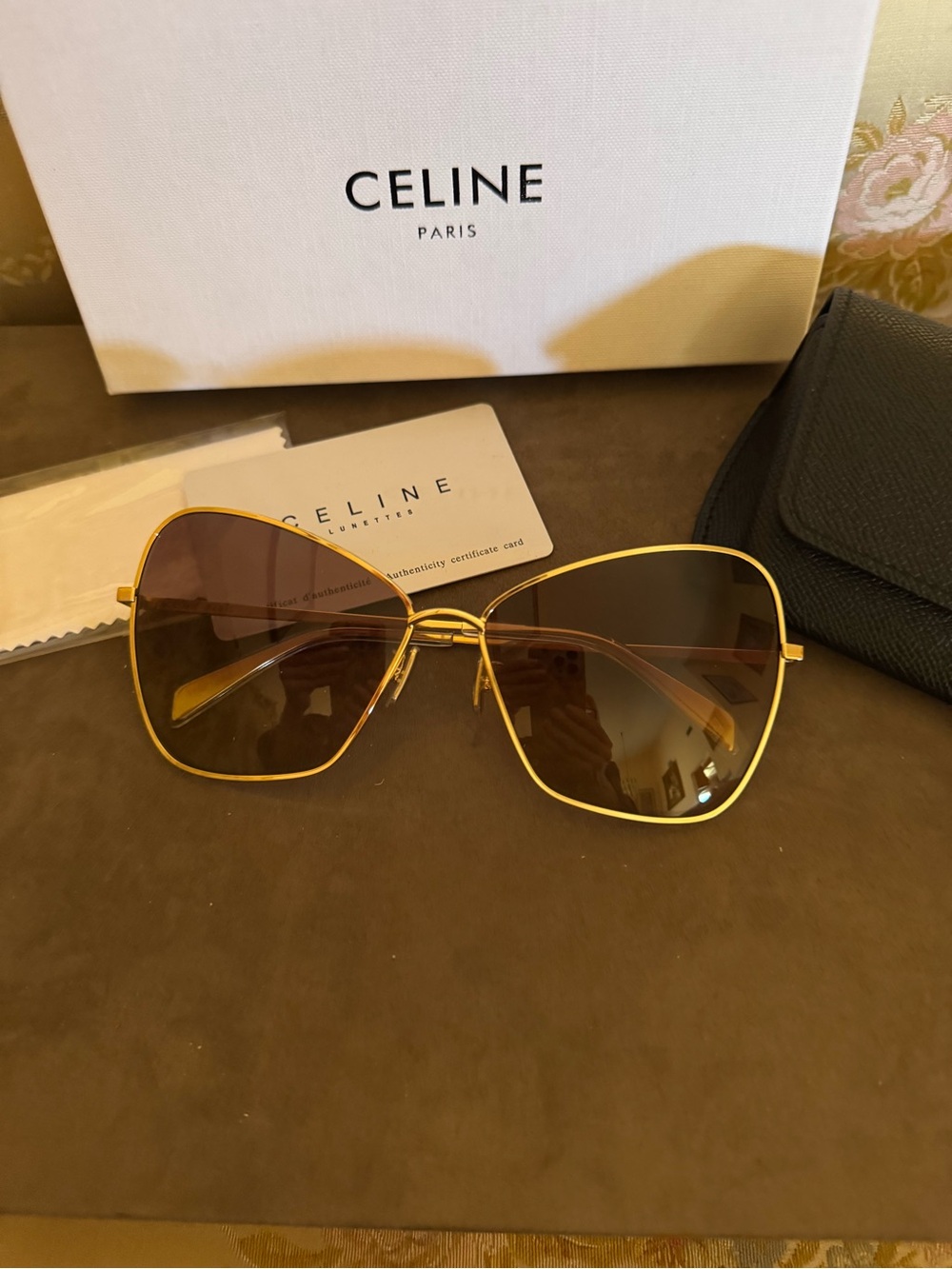 CELINE
Goldtone Metal Frame Gradient Tinted Oversized Sunglasses